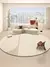 Tapete redondo listrado bege estilo creme arte sala de estar tapetes minimalista - comprar online