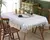Imagem do Toalha de mesa bordada de renda batilo, branca, floral, retangular, à prova d&#