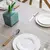 Toalha de mesa listrada de linho de algodão com borla, resistente a manchas, à