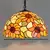 Retro estilo tiffany lustre de vidro colorido mediterrâneo luz pingente para ba