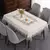 Imagem do Toalha de mesa bordada de renda batilo, branca, floral, retangular, à prova d&#