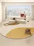 Tapete redondo listrado bege estilo creme arte sala de estar tapetes minimalista na internet