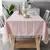 Toalha de mesa listrada de linho de algodão com borla, resistente a manchas, à - DOMU DECOR