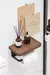 Suporte do papel higiénico de madeira com prateleira, Wall Mount, Rustproof, pr