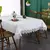Toalha de mesa bordada de renda batilo, branca, floral, retangular, à prova d&# na internet