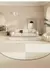 Tapete redondo listrado bege estilo creme arte sala de estar tapetes minimalista - DOMU DECOR