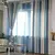Cortina moderna listra azul gradiente cortinas blackout algodão linho pano para