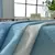 Cortina moderna listra azul gradiente cortinas blackout algodão linho pano para - comprar online