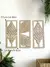 Decoração de parede com 3 peças de arte em madeira, placa de folha boho, deco - DOMU DECOR