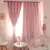 Camadas duplas românticas sheer crianças meninas cortinas com estrelas ocas pa
