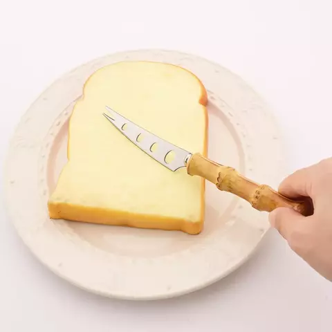 Conjunto de facas de queijo de bambu, talheres de queijo, aço inoxidável, cort