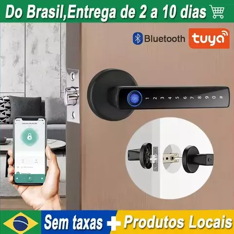 Maçaneta/Fechadura inteligente com cartão chave de impressão digital