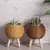 Moda rattan tecido vaso de flores plantadores de flores criativos com pernas rem