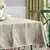 Toalha de mesa listrada de linho de algodão com borla, resistente a manchas, à - DOMU DECOR