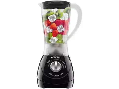 Liquidificador Mondial Easy Power L-550-W Preto 2 Velocidades 550W - 220V