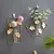 1pc moderno vaso de parede metal ginkgo folha parede suspenso vaso de flores hid - loja online