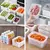 Recipientes de armazenamento de frutas para geladeira com escorredor contaminado - DOMU DECOR