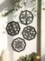 4 peças preto de madeira oco decoração da parede esculpir projetos boho decor - loja online