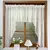 Elegante saia de janela triangular de voile branco com acabamento de renda delic - DOMU DECOR