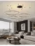 Lustre moderno e minimalista com led, iluminação para casa, anéis escovados, na internet