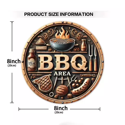 Sinal de área de grade de alumínio redondo vintage de 8 polegadas ideal para p