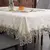 Toalha de mesa bordada de renda batilo, branca, floral, retangular, à prova d&# - comprar online
