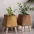 Moda rattan tecido vaso de flores plantadores de flores criativos com pernas rem - DOMU DECOR