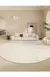 Tapete redondo listrado bege estilo creme arte sala de estar tapetes minimalista