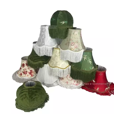 Arte de tecido franjas artesanais estilo europeu e27 sombra da lâmpada chão lu