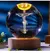 Luz noturna única bola de cristal 3D de Jesus com base de LED de madeira, bola na internet
