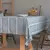 Toalha de mesa listrada de linho de algodão com borla, resistente a manchas, à - DOMU DECOR