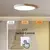 Luz de teto LED ultra fina com controle remoto, lâmpada de madeira, luminária,