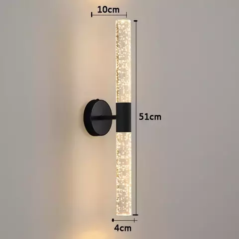 Nordic Bubble Crystal Rod LED Lâmpada de parede, quarto, cabeceira, sala, luz d