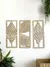 Decoração de parede com 3 peças de arte em madeira, placa de folha boho, deco na internet