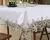 Toalha de mesa bordada de renda batilo, branca, floral, retangular, à prova d&#