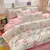 Conjunto de cama de algodão para casal, lençol confortável, estilo fresco, ca - DOMU DECOR