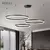 Lustre moderno e minimalista com led, iluminação para casa, anéis escovados,