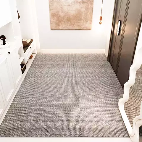 Simples falso juta texturizado tapete sala de estar interior ao ar livre área p