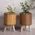 Moda rattan tecido vaso de flores plantadores de flores criativos com pernas rem