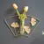 1pc moderno vaso de parede metal ginkgo folha parede suspenso vaso de flores hid