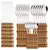 Conjunto de talheres dourados ajoyus, 16/24 peças, espelho de cozinha, talheres