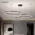 Lustre moderno e minimalista com led, iluminação para casa, anéis escovados, - DOMU DECOR