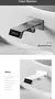 Luxo gungrey latão led display digital torneira do banheiro. minimalismo fixado na internet