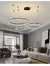 Lustre moderno e minimalista com led, iluminação para casa, anéis escovados, - comprar online