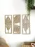 Decoração de parede com 3 peças de arte em madeira, placa de folha boho, deco