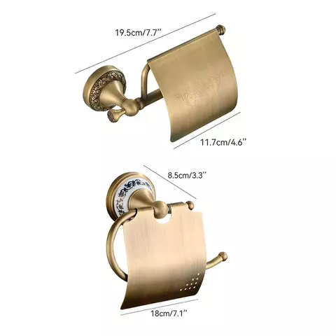 Suporte de tecido de banheiro/suporte de papel higiênico de latão antigo fixad