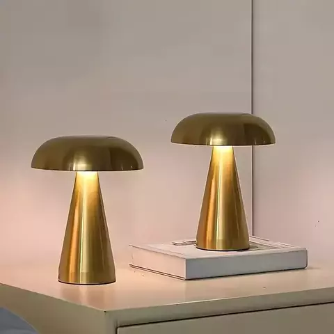 Retro cogumelo led candeeiro de mesa sensor toque lâmpada iluminada luzes leitu