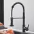 Torneira de cozinha Matte Black Pull Down, Bocal de modos duplos Misturador de água quente e fria Crane Tap, Brass Spring, Torneiras de pia de cozinha - comprar online