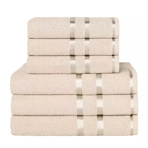 Kit com 3 Toalhas de Banho e 3 Toalhas de Rosto Lyra - Toalhas K&amp;C Marrom