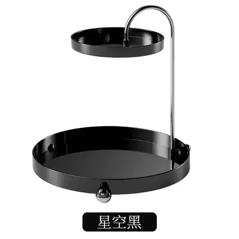 Organizador de maquiagem de 2 camadas para vaidade, armazenamento transparente d